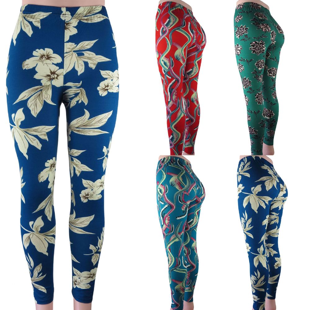 48 Pieces of Naple Leggings With Floral And Artistic Design