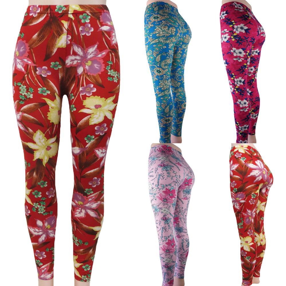 48 Pieces of Sublime Leggings With Flower And Paisley Prints