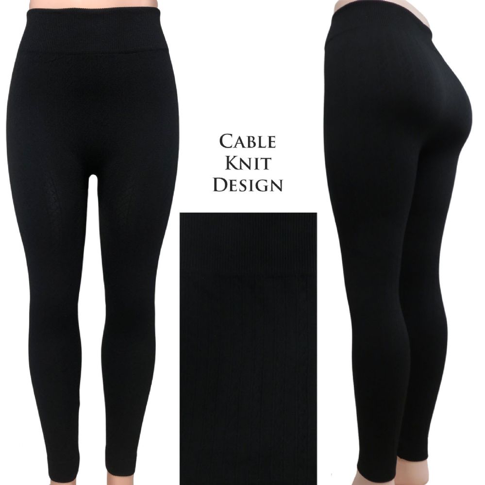 36 Wholesale Cable Leggings With Delightful Cable Knit Design