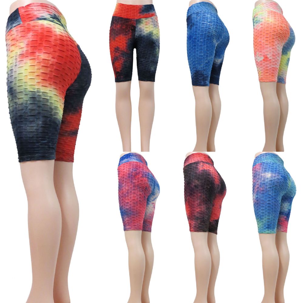 48 pieces of Jazz High Waisted Tie Dye Bike Shorts