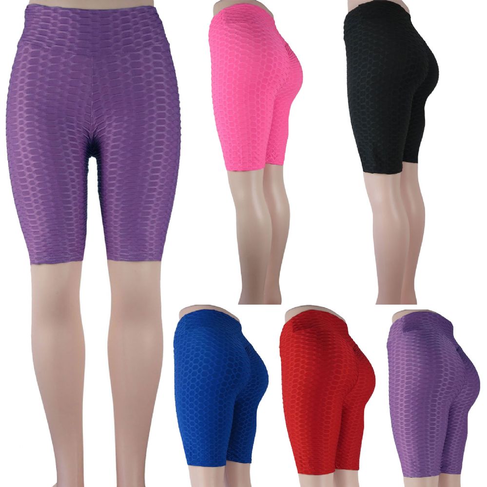 48 pieces of Entice High Waisted Bike Shorts In Solid Colors