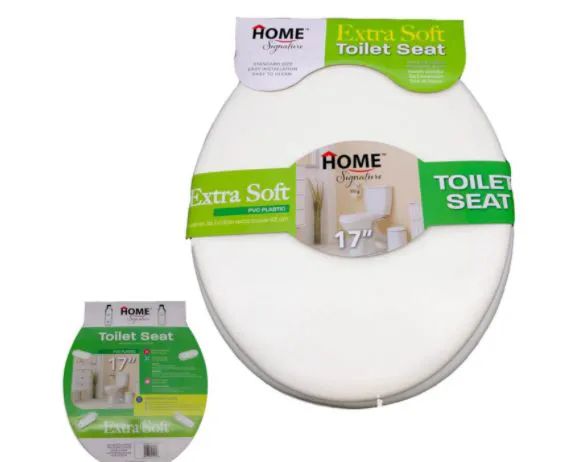 6 Pieces of 17 Inch Pvc Soft Toilet Seat White
