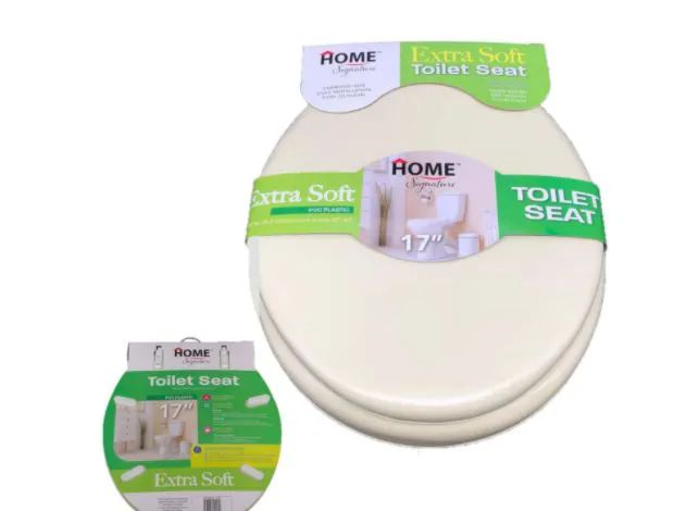 6 Pieces of 17 Inch Pvc Soft Toilet Seat Ivory