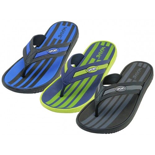 36 Wholesale Men's Wave Sport Thong Sandals