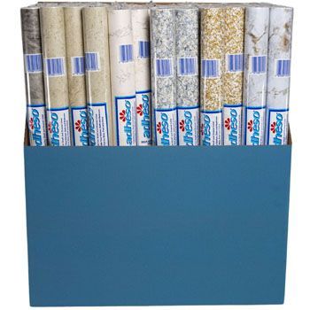 72 Pieces of Shelf Liner Adheso - Stones 18in X 1.5yd Display#1.5D-Asst056-72