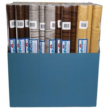 72 Pieces of Shelf Liner Adheso - Wood Grains18in X 1.5yd Display#1.5D-Asst57-72