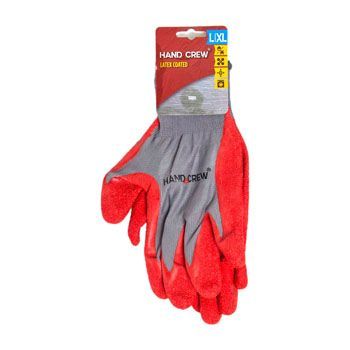 12 Pieces of Gloves Latex Coated L/xl Handcrew Carded *3.98* Ref# HG-3154lx