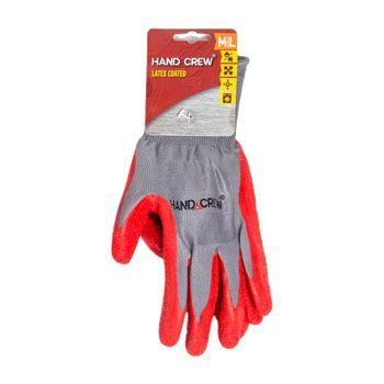 12 Pieces of Gloves Latex Coated M/l Handcrew Carded