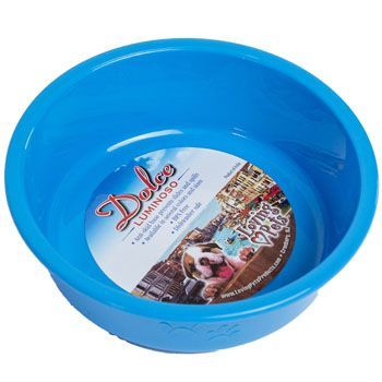 48 Pieces of Pet Bowl Small Blue W/paw Design 1.90 Cups (450ml)antI-Skid Base