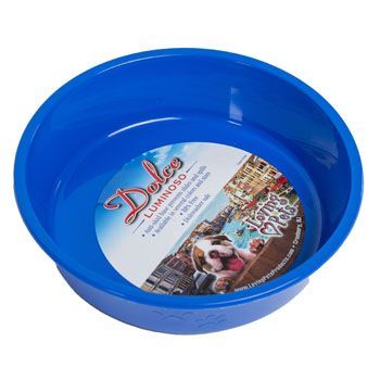 24 Pieces of Pet Bowl Large Blue W/paw Design 6.34 Cups (1500 Ml) NoN-Skid Base