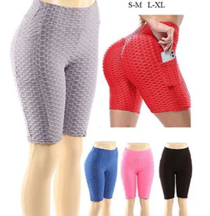 96 Wholesale Womens Scrunched Butt Lifting Biker Shorts