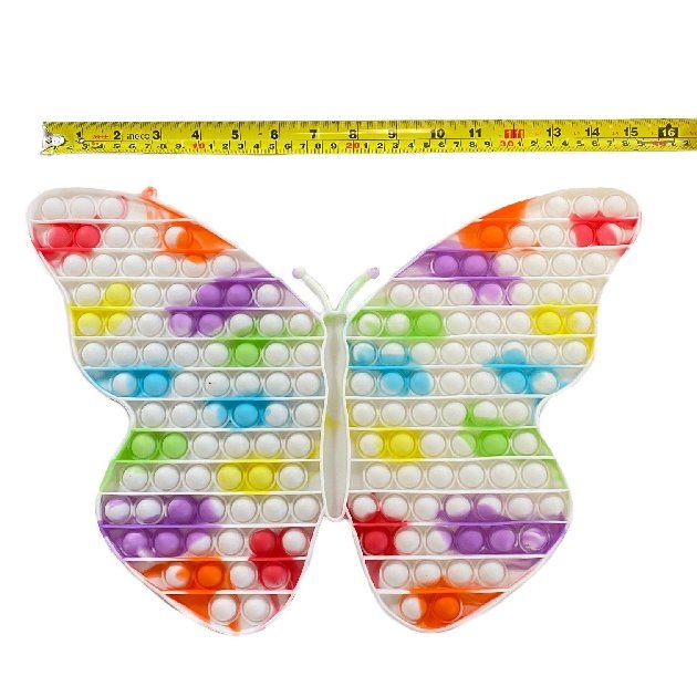 6 Wholesale Push Pop Fidget Toy [white Jumbo TiE-Dye Butterfly] 11"x15