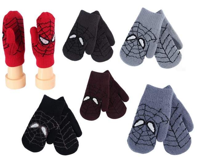 12 Pairs of Kids Winter Glove Spider Style