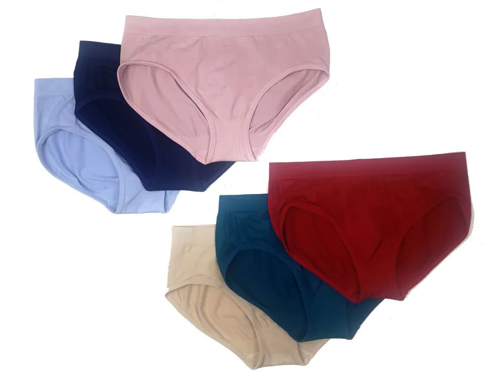 60 Pieces of Women's Solid Color Seamless Briefs