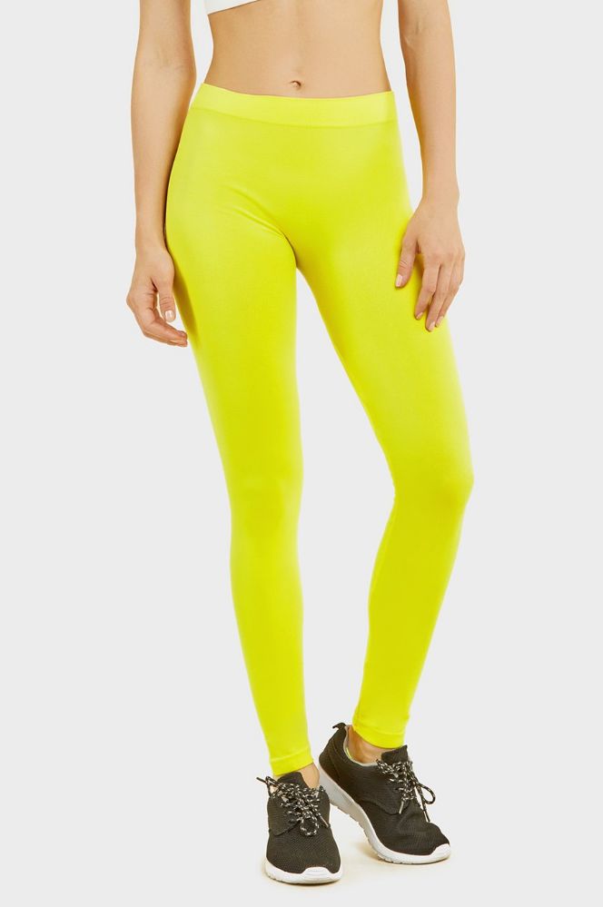 72 Wholesale Mopas Ladies Nylon Leggings Yellow