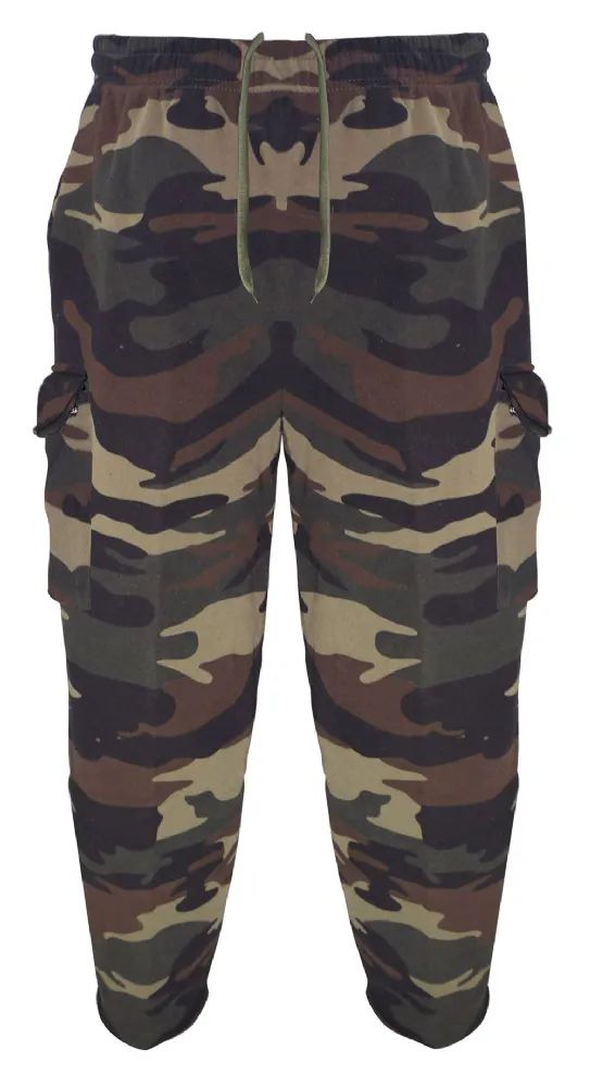 24 Pieces of Men's Soft Solid Straight Let Cargo Sweatpants Camo Green (3xL-5xl) 24pcs