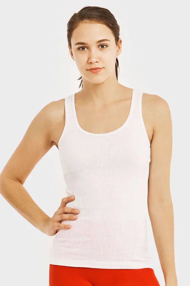 Women's A-Shirts 100% Cotton Tank Top Sofra WHITE Pack of 3 size variety 