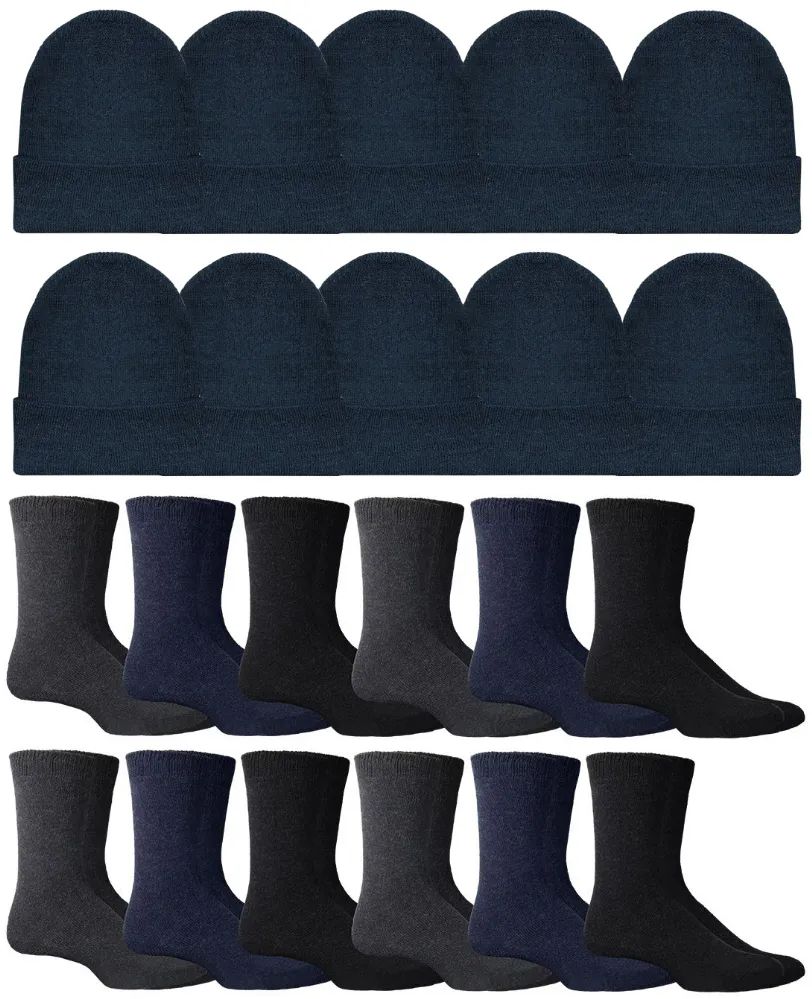 48 Wholesale Yacht & Smith Wholesale Thermal Socks And Beanie Set For Men