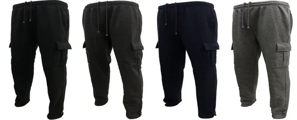 24 Pieces Mens Fashion Fleece Cargo Pants In Assorted Color - Mens ...