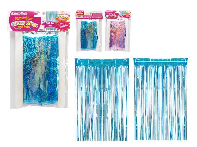 144 Wholesale Fringe Curtain Metallic Foil Glitter