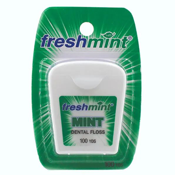72 Wholesale Freshmint 100 Yard Mint Waxed Dental Floss
