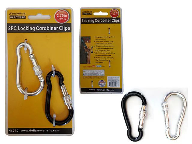 96 Pieces of 2pc Locking Carabiner Clips