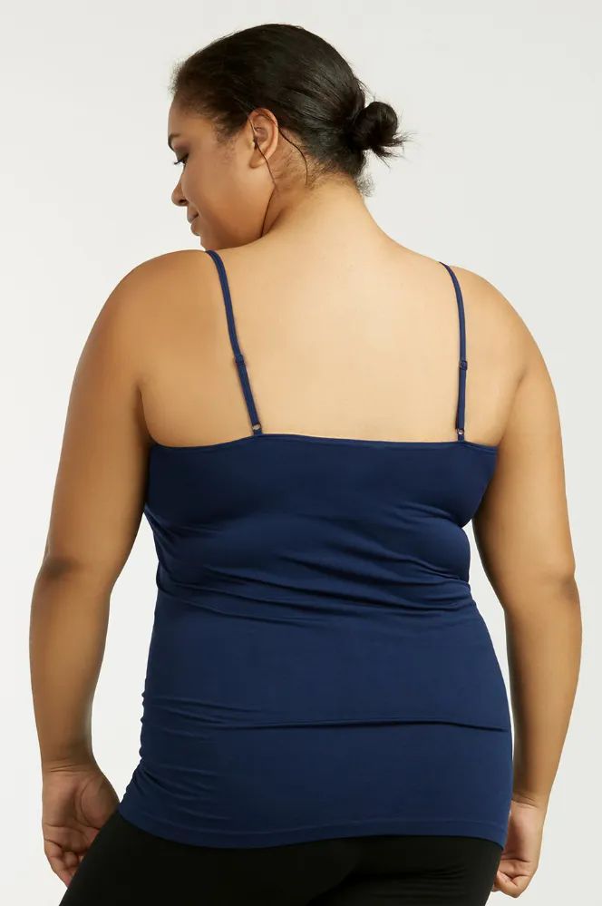 72 Wholesale Sofra Ladies Poly Camisole Plus Size In Navy - at 