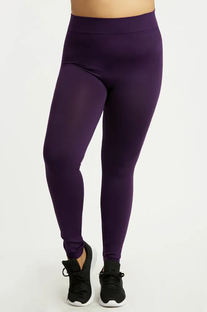 60 Wholesale Sofra Ladies Polyester Leggings Plus Size D.purple - at 