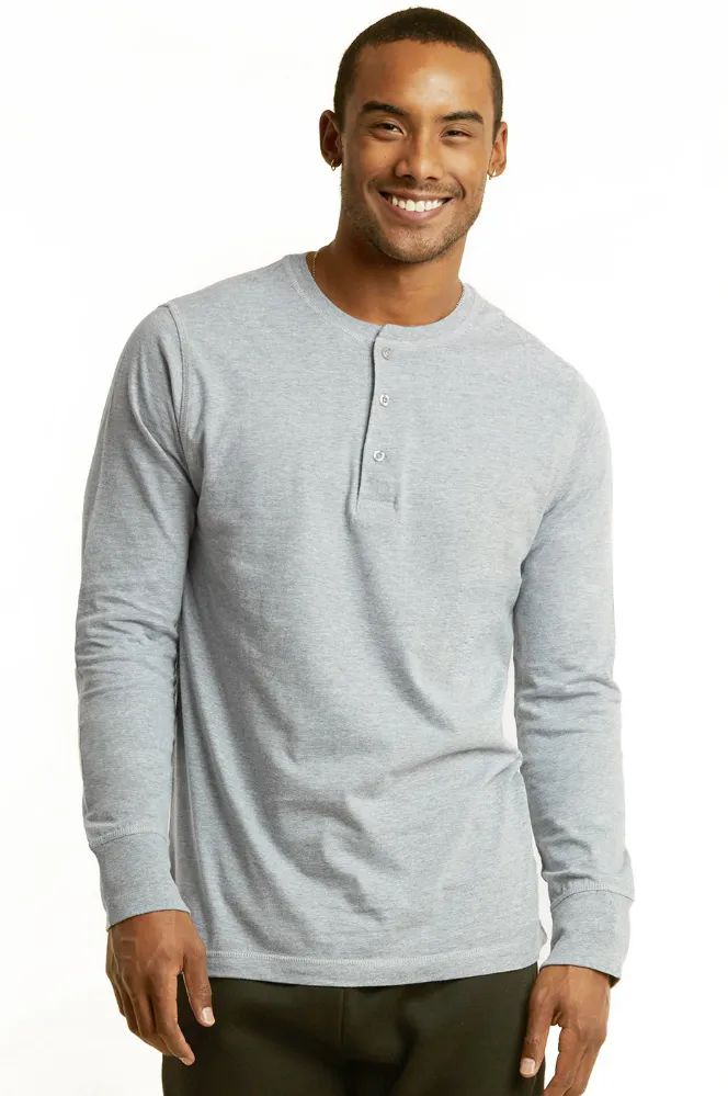 18 Pieces of Cottonbell Men's Henley Shirt