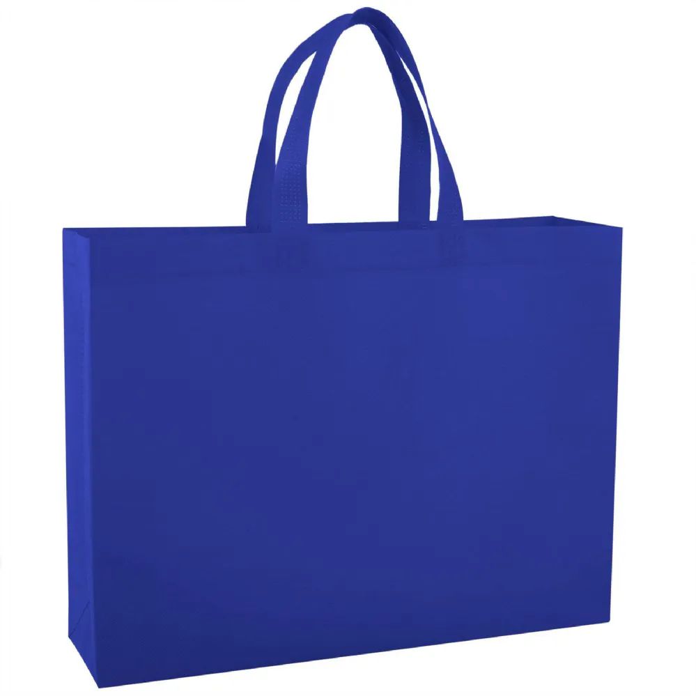 100 Pieces of 16 Inch Reusable Shopping Tote Bag - 5 Colors Blue