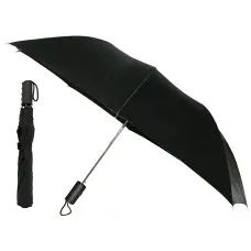 48 Wholesale Men's 36 Inches Push Button Double Fold Auto Open Diameter Straight Handle Umbrella