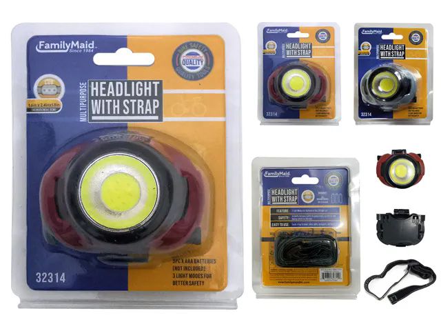 144 Pieces of Cob Headlight With Strap