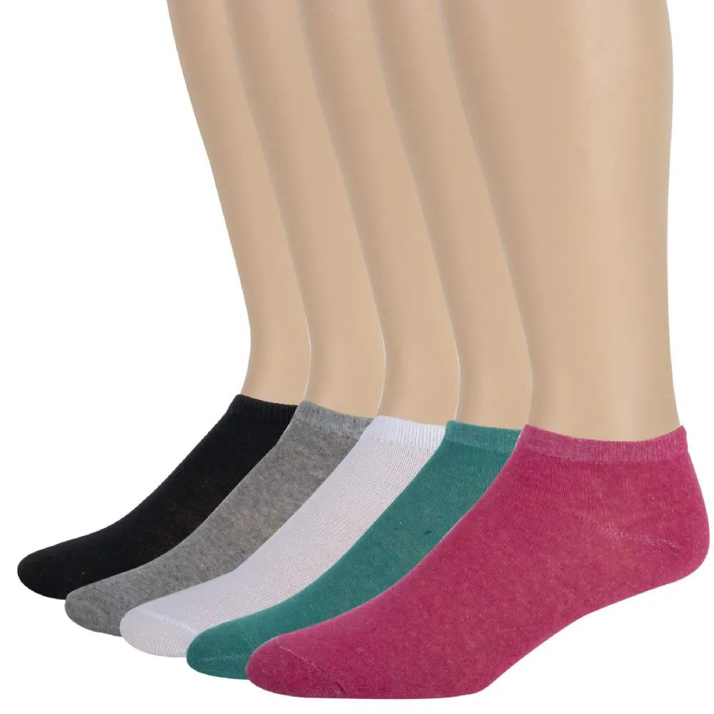 100 Pieces of Wholesale Women's Cotton Ankle - 5 Color Assortment