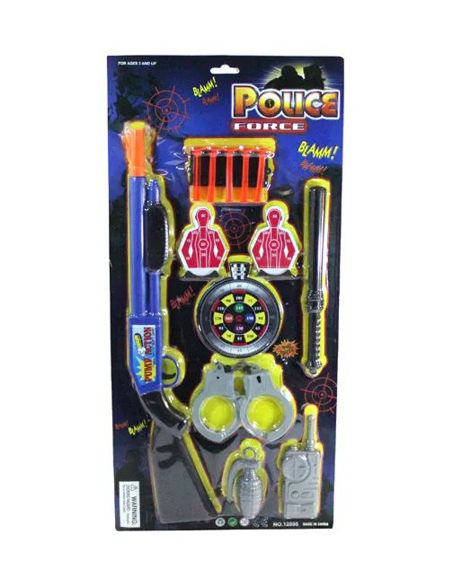 12 Pieces of Police Play Set W/ 18.75" Dart Gun & 13 Access. on