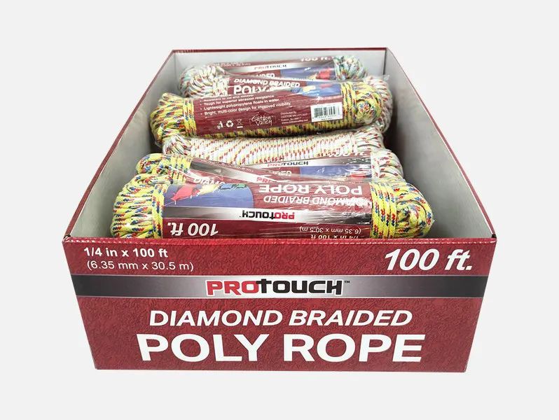 24 Bulk 100 Foot Diamond Braided Poly Rope
