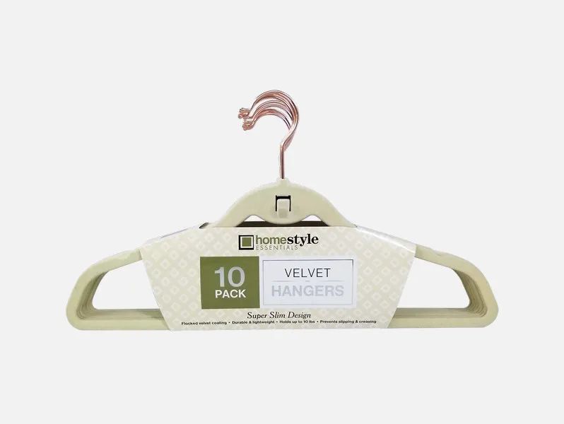 10-pack Velvet Hanger - Ultra-thin Ivory Hangers With Clips - Non