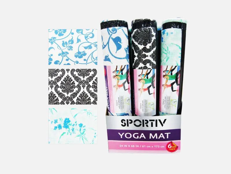 12 Wholesale Printed Yoga Mats 6mm - at 