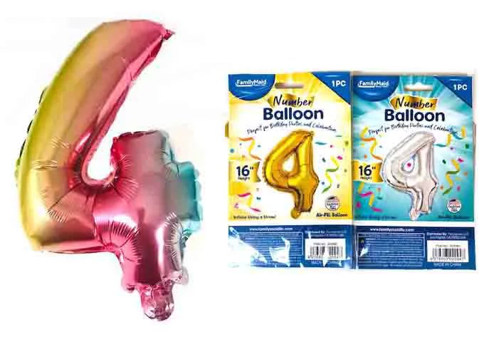 288 Wholesale 4 Number Balloon