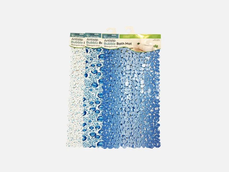 12 Pieces of Printed Bubbles Rectangular Bath Mat