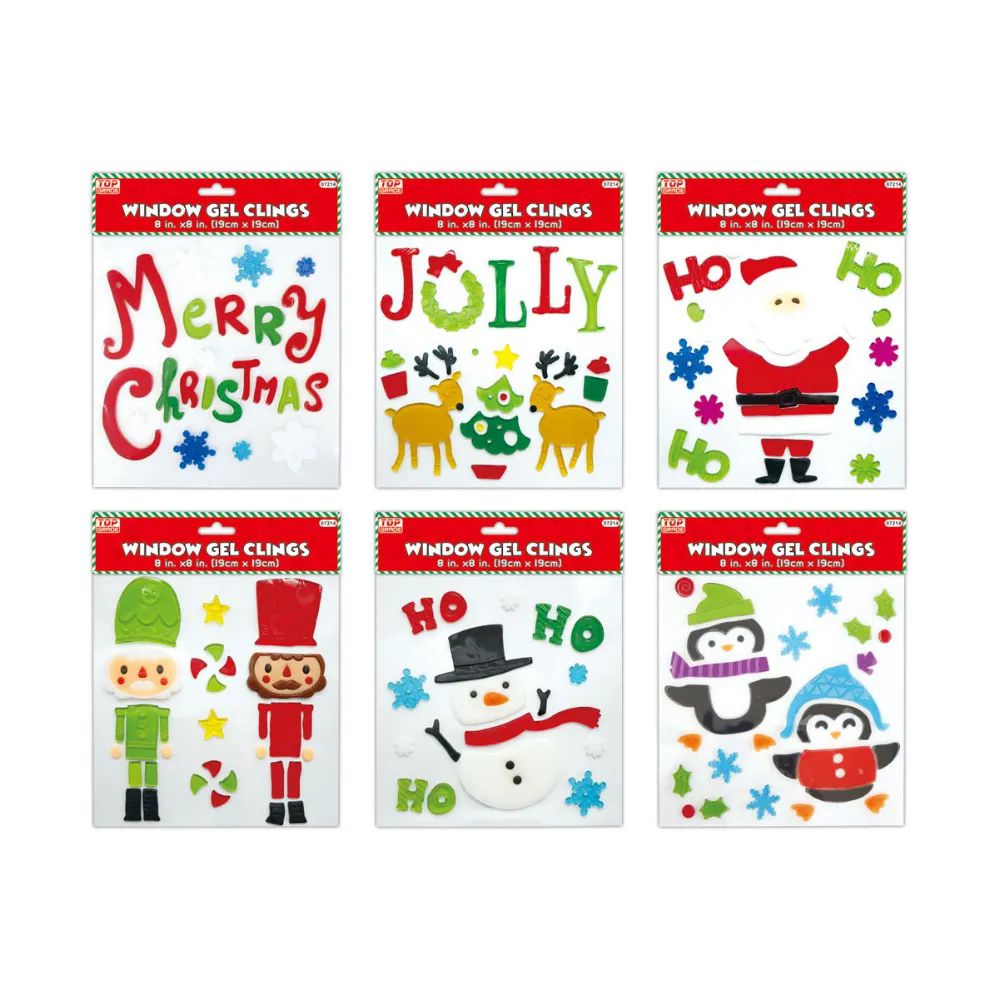 36 Pieces Xmas Gel Window Cling Christmas Decorations at