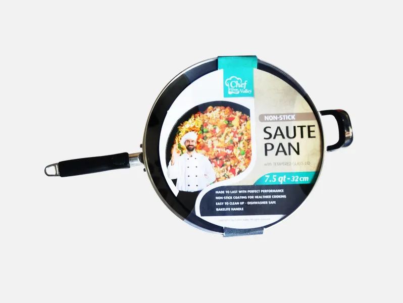 6 Pieces of 7.5qt NoN-Stick Saute Pan W/lid