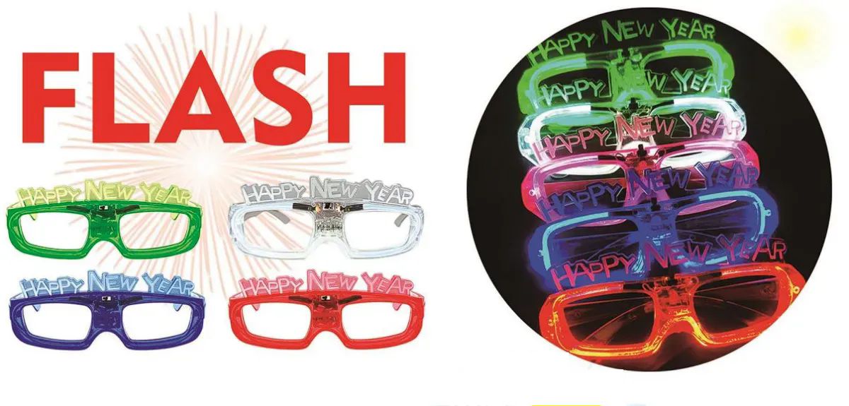 24 Pieces of Light Up New Year Glasses