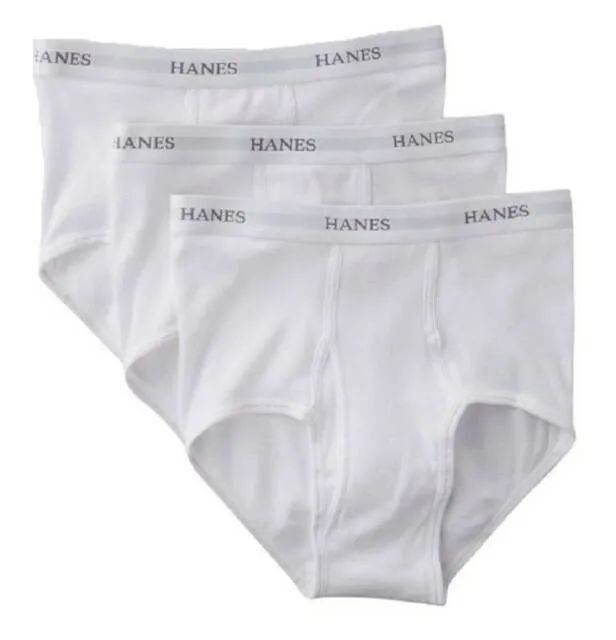 24 Wholesale Hanes Or Fruit Of The Loom Mens White Brief Size Large , Waist Size 36-38 Only