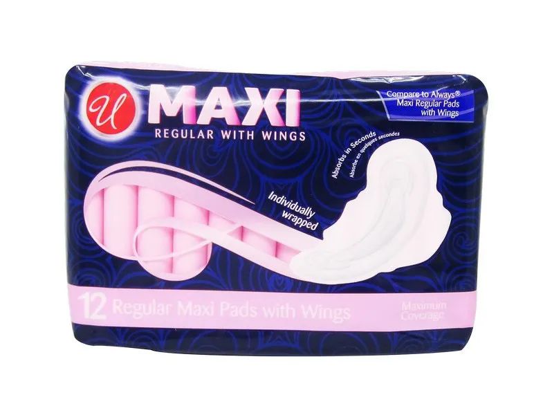 24 Pieces of 12 Count Maxi Pad Regular With Wings