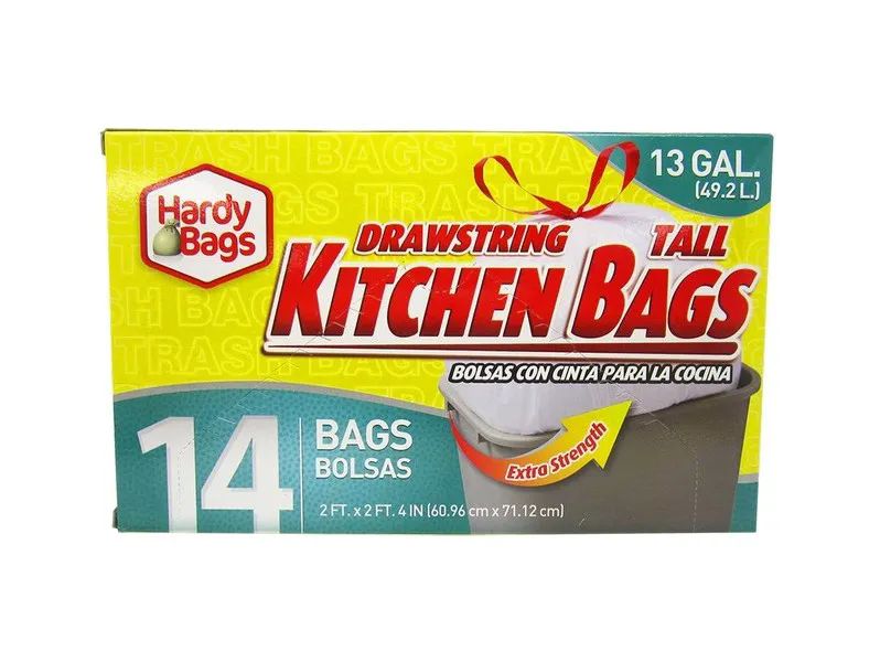 24 Wholesale 14 Count 13 Gallon Drawstring White Trash Bags At   508778 