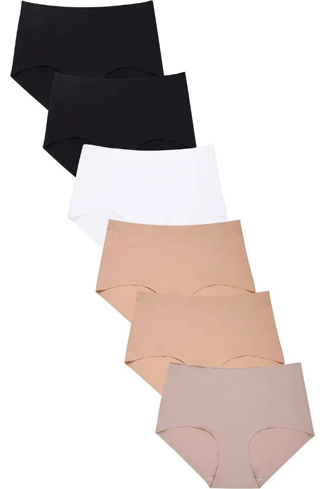Bulk Women's Nylon/Spandex Briefs - Stripes, Sizes 5-7