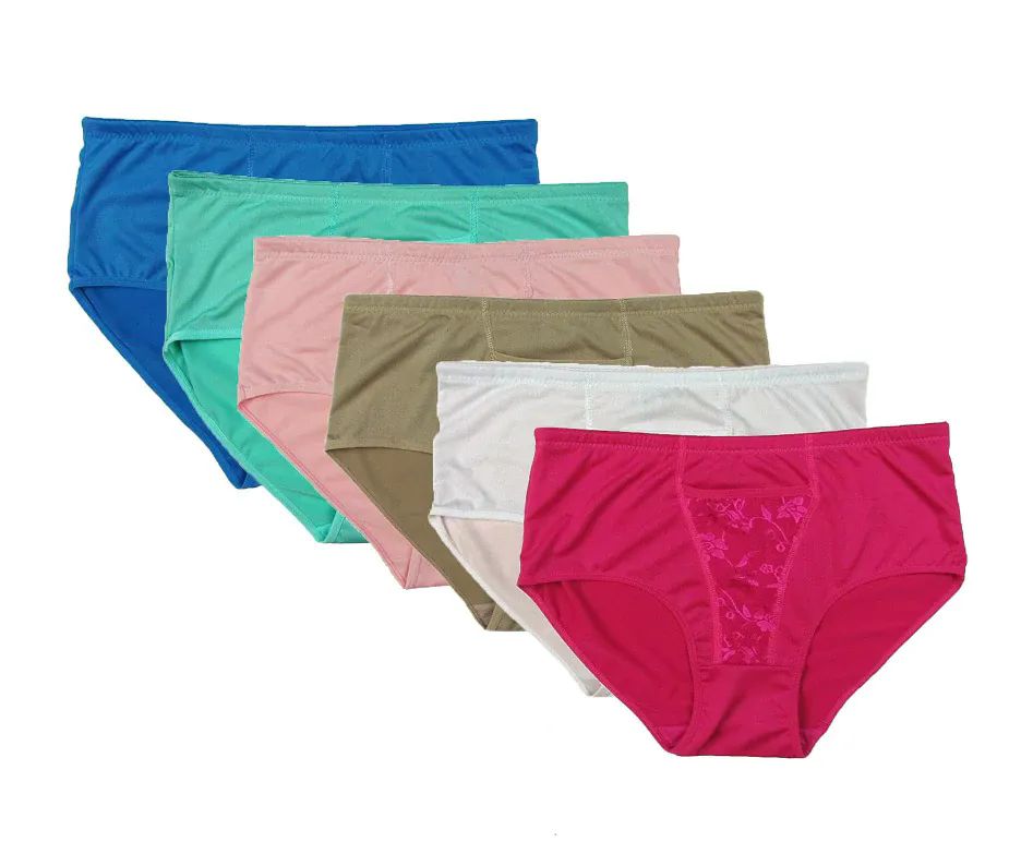 48 Pairs Mama's Nylon Briefs Assorted Colors Size 2xl - Womens