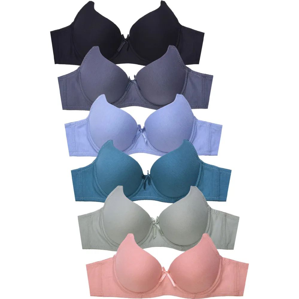 216 Wholesale Mamia Ladies Full Cup Cotton Bra, 3hooks & Wide Strap Cup B -  at 