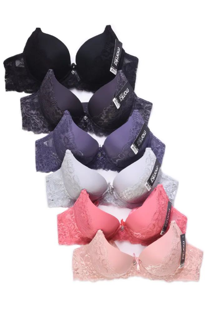 Mamia Women's Basic Lace/Plain Lace Bras (Pack of 6)- Various