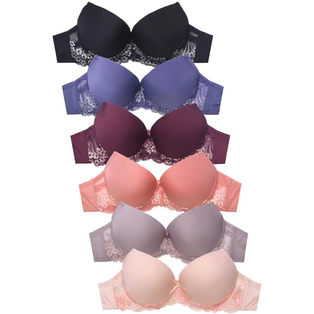 216 Pieces Mamia Ladies Plain Lace Push Up Bra - Womens Bras And Bra Sets -  at 